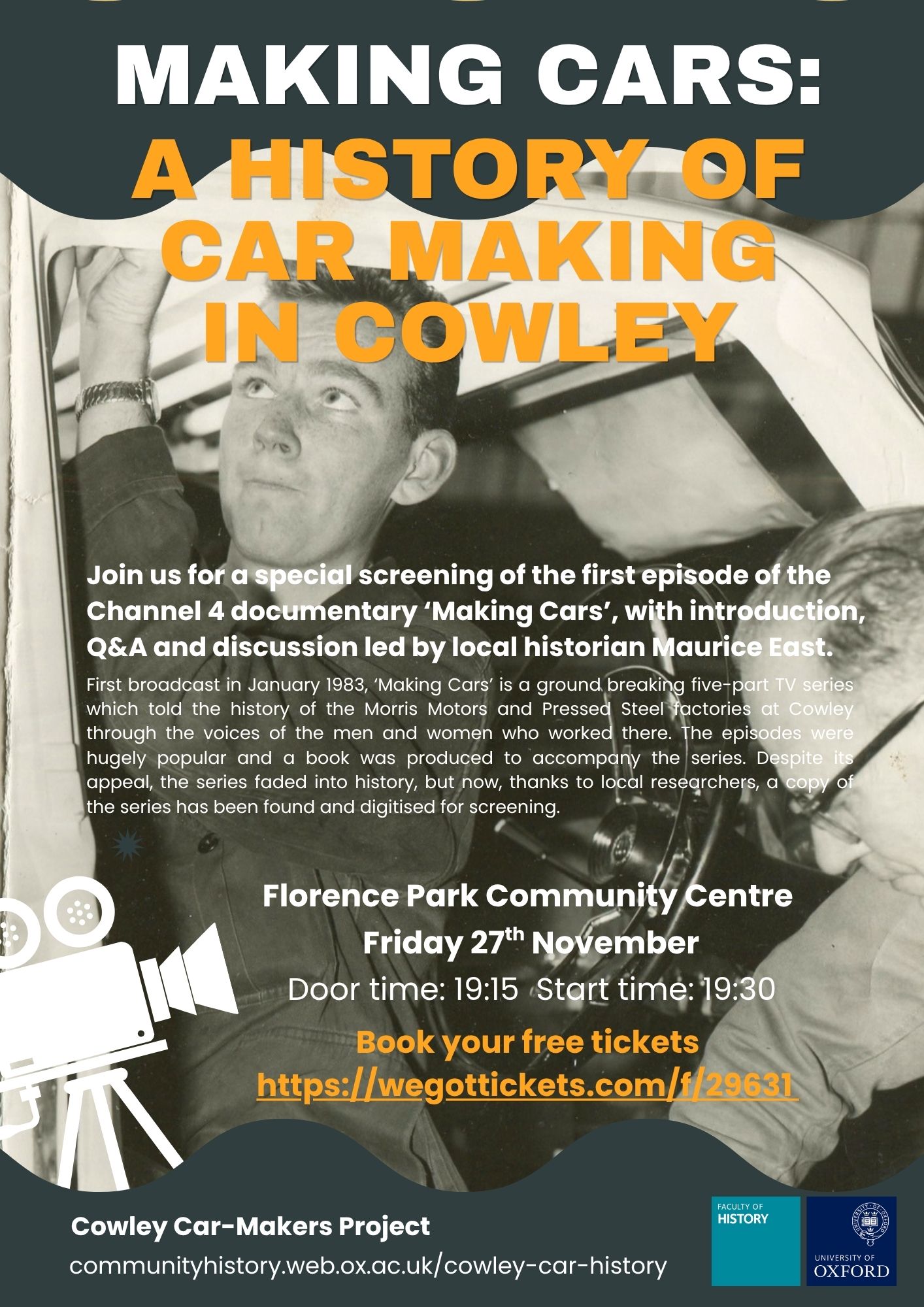 Poster Screening of Making Cars documentary 27 Nov 2026