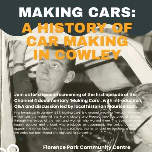 Poster Screening of Making Cars documentary 27 Nov 2026