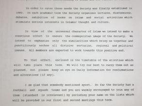 Presidents letter